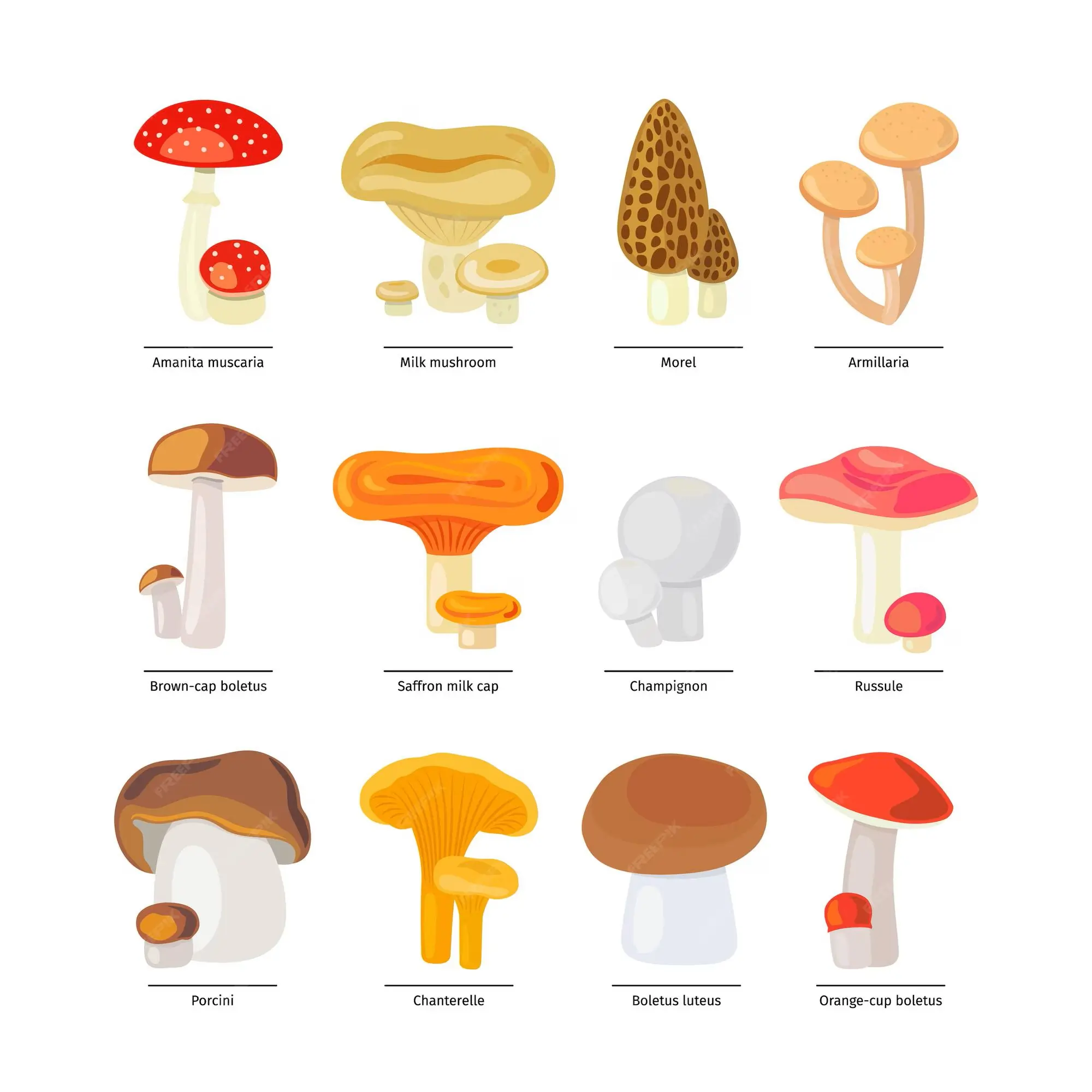 mushrooms-isolated-fungus-(fungi)-icons-set