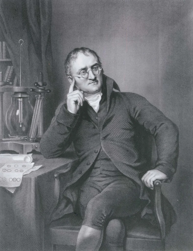 John Dalton engraving W Worthington after portrait by William Allen Dalton Atomic Theory